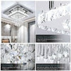 Crystal LED Ceiling Light Square Chandelier Flush Mount Living Room Bedroom Lamp