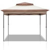 Pop Up Gazebo With Mesh Sides Garden Marquee Camping Tent Canopy 3.3x3.3M Khaki