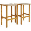 Set of 2 Outdoor Bar Stools Bar Height Chairs Patio High Stools Set w/Footrest