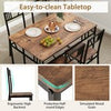 5 Pcs Dining Table Set Industrial-Style Kitchen Table & 4 Chairs-Coffee