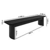 Large Black Oak Dining Bench with Fluted Legs - 180cm - Seats 3 - Jarel JAR016A