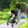 Foldable Toddler Stroller with Adjustable Backrest & Canopy-Black
