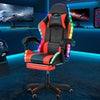 Gaming Chair with Bluetooth Speakers RGB LED Lights & Reclining Footrest Eyqqblb