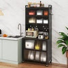 Kitchen Freestanding Bakers Rack Buffet Cabinet with Storage-Black