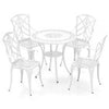 Patio Cast Aluminum Dining Table & Chair Set, 5 Piece Outdoor Bistro Set