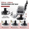 Reclined Salon Chair Vintage Barber Chair W/ Adjustable Height-Black
