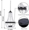 Solar Powered Acrylic Crystal Chandelier Light Outdoor Garden Meadow Cool White