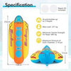 1-3 Riders Inflatable Banana Boat Towable Tube For Boating w/ Cover