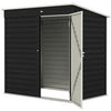 6 x 4ft Metal Garden Shed with Lockable Door and Gloves, Dark Grey