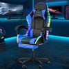 Blue Reclining Gaming Chair with Footrest & Bluetooth Speakers & RGB LED Yludier