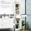 Gloss White Tall Bathroom Cabinet High Slim Narrow Cupboard Storage Unit