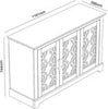 Freestanding 3-Door Storage Cabinet Cream Oak Sideboard Adjustable Shelf