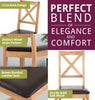 Dining Chairs, Set of 2 Oak Cross Back Wooden Chairs, Brown Seat Kitchen Chairs