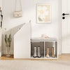 3-Tier Rack Shoe Storage Bench Entryway Bench w/ Cushion White