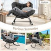 Indoor Outdoor Rocking Chair Oversized Egg Papasan Chair-Grey
