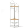 180cm Tall Entryway Shoes Shelf Organizer 4-Tier Coat Rack Natural