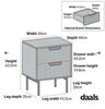 Daals Richmond Ridged 2 Drawer Bedside Table - Black