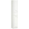 Gloss White Tall Bathroom Cabinet High Slim Narrow Cupboard Storage Unit