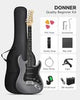 Donner DST-80 Electric Guitar Solid Body S-S-S Pickups Wood Grain Amplifier Set
