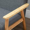 2 Seater Wooden Sofa Armchair with Sturdy Wood Frame Linen Fabric Small Couch
