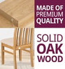Solid Oak Dining Chairs, Wooden Kitchen Chairs Set of 2 with Beige Fabric Seat