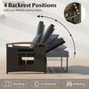 Rattan Woven Loveseat Outdoor Wicker Daybed-Grey