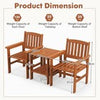 3 Piece Patio Furniture Set Wood Bistro Set with Umbrella Holes