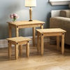 Nest of Tables Corona 3 Piece Set Solid Pine Wood Side End Living Room Table