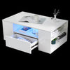 Coffee Table with LED Square High Gloss White Storage Tea Table for Living Room