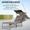 2x Garden Folding Chair Portable Beach Camping Canopy Recliner Sun Lounger