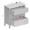 Off-White 3 Drawer Chest - Scandinavian Wooden Storage Unit, Metal Handles