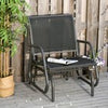 Outdoor Gliding Swing Chair Garden Seat with Mesh Seat Curved Back Steel Frame