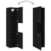 Bathroom Cabinet Black Engineered Wood Cupboard Wall