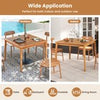 Wooden Square Table Outdoor Acacia Wood Dining Table for 4 People-Natural