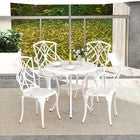 5 Piece Outdoor Bistro Set w/ Umbrella Hole