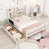 Double Size Bed Frame w/2 Storage Drawers & Bookcase Headboard