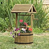 Wishing Well Garden Planter Wooden Large Outdoor Decor Flowers Plant Pot 125cm