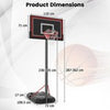 Outdoor 7.5-10 FT Height Adjustable Basketball Goal System with Wheels