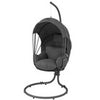 Hanging Egg Chair Swing Hammock Chair with Stand Cushion Retractable Canopy Grey