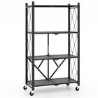 4-Tier Foldable Storage Shelf Collapsible Storage Rack-Black