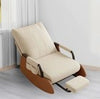 Upholstered Rocking Recliner Chair w/Footrest–High Back Adjust Lounge Armchair