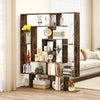 Floor Standing Books Storage Organizer Open Display Shelf Rack-Brown