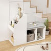 3-Tier Rack Shoe Storage Bench Entryway Bench w/ Cushion White