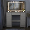 Large Dressing Table with 7 Drawers LED Dimmer Mirrow Makeup Desk Vanity Morden