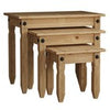 Nest of Tables Corona 3 Piece Set Solid Pine Wood Side End Living Room Table