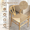 Wishbone Dining Chair Set of 2 Modern Weave Armchairs-Natural
