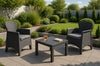 Garden Furniture Table and Chairs 3 Piece Grey Bistro Set Patio Outdoor Seating