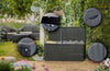Garden Storage Box Plastic Outdoor Lock Lid Large 336L Patio Container Wheels