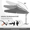 Heavy-Duty Outdoor Parasol 290 cm Offset Hanging Umbrella-Gray
