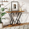 Faux Marble Console Table with Adjustable Foot Pads-Coffee